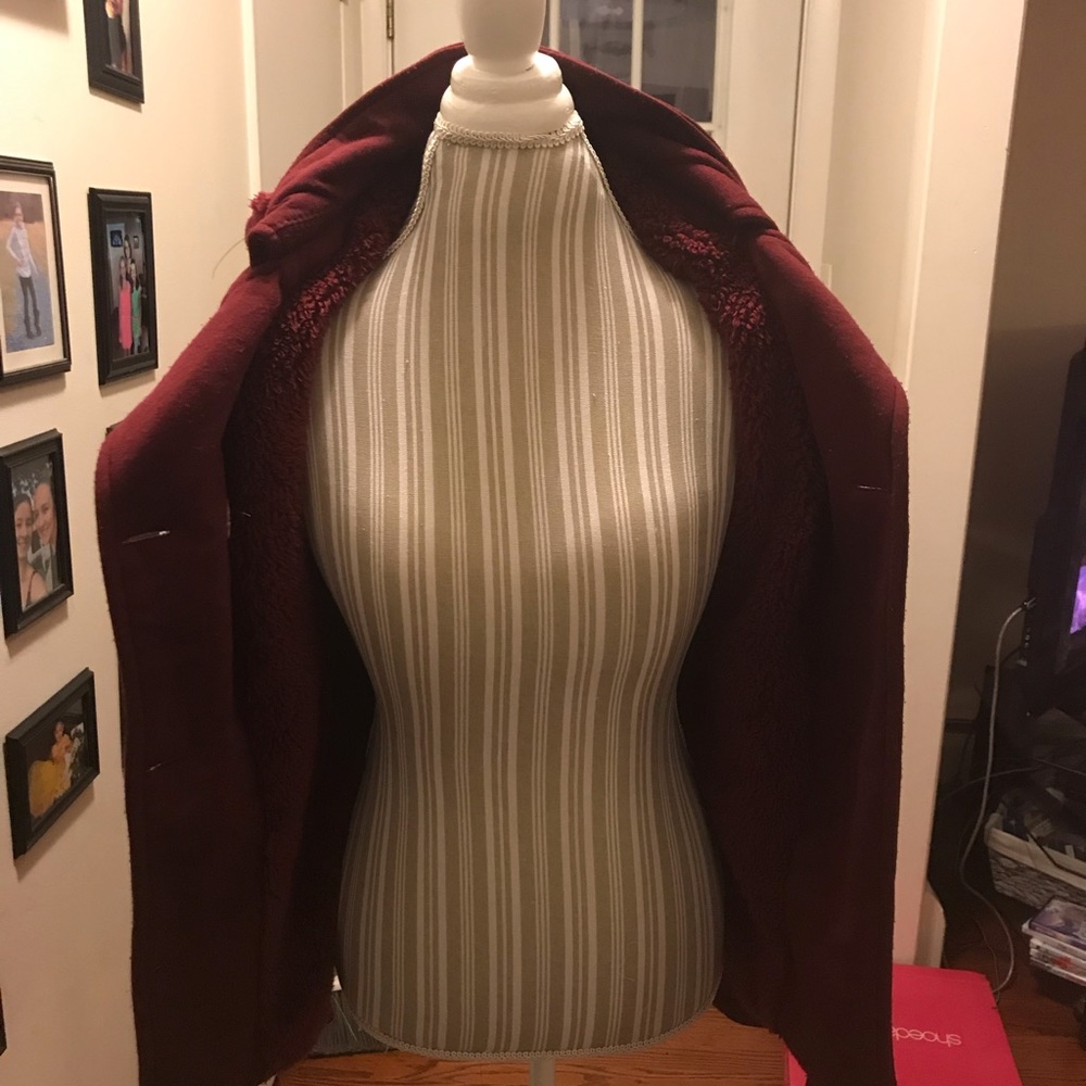 Red/ burgundy peacoat